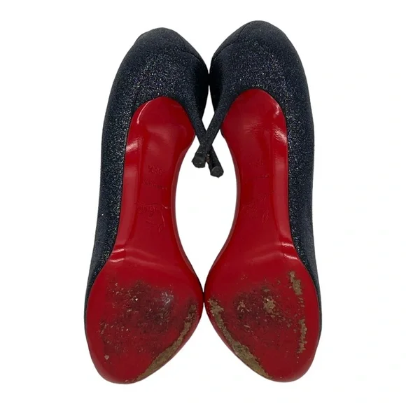 Christian Louboutin Helmour 100 Glitter D’Orsay Stiletto Pumps Size 36.5